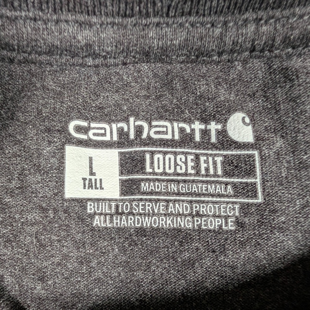 Carhartt Shirt Mens LT Gray Loose‎ Fit Long Sleeve Logo Spell Out TK0231-M - Picture 2 of 10